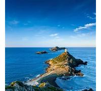 Tableau sur toile îles sanguinaires 65x65 cm CEANOTHE Décoration Murale Art Décoratif Muraux Peinture Imprimée en HD Salon Chambre Bureau Fabriqué en France Bleu G