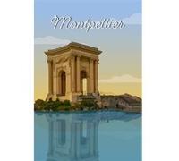 Tableau sur toile illustration Arc de triomphe de Montpellier 30x45 cm CEANOTHE Décoration Murale Art Décoratif Muraux Peinture Imprimée en HD Salon Chambre Bureau Fabriqué en France Orange G