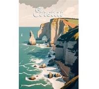 Tableau sur toile illustration falaise Etretat 30x45 cm CEANOTHE Décoration Murale Art Décoratif Muraux Peinture Imprimée en HD Salon Chambre Bureau Fabriqué en France Vert