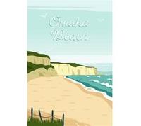 Tableau sur toile illustration Omaga Beach 45x65 cm CEANOTHE Décoration Murale Art Décoratif Muraux Peinture Imprimée en HD Salon Chambre Bureau Fabriqué en France Beige G