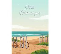 Tableau sur toile illustration plage côte Atlantique 30x45 cm CEANOTHE Décoration Murale Art Décoratif Muraux Peinture Imprimée en HD Salon Chambre Bureau Fabriqué en France Multicolore G