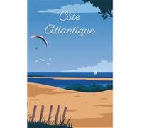 Tableau sur toile illustration plage côte Atlantique nuit 30x45 cm CEANOTHE Décoration Murale Art Décoratif Muraux Peinture Imprimée en HD Salon Chambre Bureau Fabriqué en France Bleu