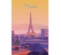 Tableau sur toile illustration Tour Eiffel Paris 30x45 cm CEANOTHE Décoration Murale Art Décoratif Muraux Peinture Imprimée en HD Salon Chambre Bureau Fabriqué en France Orange G