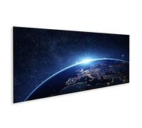 Tableau sur toile La planète Terre vue de l'espace la nuit. Quelques éléments de ceci - Toile 120x40 cm - Panorama