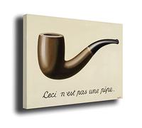 Tableau sur toile La trahison des images Ce n'est pas une pipe Rene Magritte - Toile avec châssis 3 cm - Haute résolution (100 x 74 cm)