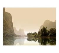 Tableau sur toile Li river 100x140 cm CEANOTHE Décoration Murale Art Décoratif Muraux Peinture Imprimée en HD Salon Chambre Bureau Fabriqué en France Sépia G