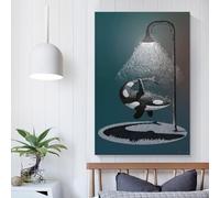 Tableau sur toile « L'océan arrive » - Décoration murale pour chambre, salle de bain ou fête d'anniversaire - 60 x 90 cm (24 x 36 pouces) - Idéal pour la méditation, le yoga et autres activités.