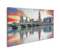 Tableau sur toile Londres Big Ben et les Chambres du Parlement Grande-Bretagne - Toile 100x57 cm