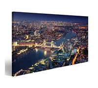 Tableau sur toile Londres la nuit avec les architectures urbaines et le Tower Bridge Peintures Impressions Art Poster Mural