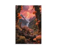 Tableau Sur Toile Martre des Pins Tableau Decoration Murale Salon Moderne Forêt de Cascades Impression Sur Toile Déco Maison Pour Salle De Bain Bureau Cuisine Cadeau Original 08x12inch(20x30cm)