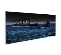 Tableau sur toile Mer d'icebergs du Titanic - Toile 120x40 cm - Panorama