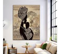 Tableau Sur Toile Mère Afrique Mur Art Photos 40X50Cm Beige Decor Murale Sans Cadre Muraux Peinture Imprimée Paysage Animalier Pour Chambre Salon Chambre Restaurant Café