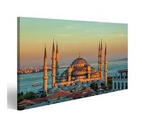 Tableau sur toile Mosquée Bleue au coucher du soleil glorieux d'Istanbul Parc Sultanahmet La plus grande mosquée d'Istanbul du Sultan Ahmed (Empire ottoman) Peintures Imprimées Art Murale
