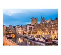 Tableau sur toile Narbonne de nuit 30x45 cm CEANOTHE Décoration Murale Art Décoratif Muraux Peinture Imprimée en HD Salon Chambre Bureau Fabriqué en France Multicolore G