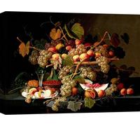 Tableau sur toile, nature morte - Severin Roesen, Still Life with Fruit - 70x50 cm