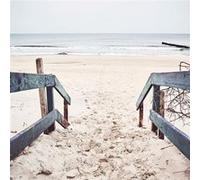 Tableau sur toile old beach entrance 30x30 cm CEANOTHE Décoration Murale Art Décoratif Muraux Peinture Imprimée en HD Salon Chambre Bureau Fabriqué en France Beige G