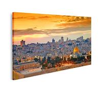 Tableau sur toile Panorama de la vieille ville de Jérusalem Israël - Toile 100x57 cm