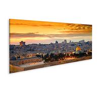 Tableau sur toile Panorama de la vieille ville de Jérusalem Israël - Toile 120x40 cm - Panorama