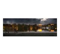 Tableau sur toile panorama plan d'eau Metz 30x97 cm CEANOTHE Décoration Murale Art Décoratif Muraux Peinture Imprimée en HD Salon Chambre Bureau Fabriqué en France Multicolore G