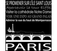 Tableau sur toile Paris noir 30x30 cm CEANOTHE Décoration Murale Art Décoratif Muraux Peinture Imprimée en HD Salon Chambre Bureau Fabriqué en France Noir G