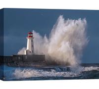 Tableau sur toile - Phare dans une mer agitée - 70x50 cm