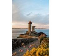 Ceanothe Tableau sur Toile Phare du Petit Minou 65x97 cm Décoration Murale Art Décoratif Muraux Peinture Imprimée en HD Salon Chambre Bureau Bois de Forêt FSC Fabriqué en France