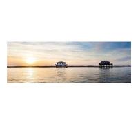 Tableau sur toile piloti couché de soleil 30x97 cm CEANOTHE Décoration Murale Art Décoratif Muraux Peinture Imprimée en HD Salon Chambre Bureau Fabriqué en France Jaune G