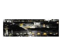 Tableau sur toile place Bellecour Lyon de nuit 30x97 cm CEANOTHE Décoration Murale Art Décoratif Muraux Peinture Imprimée en HD Salon Chambre Bureau Fabriqué en France Noir G
