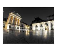 Tableau sur toile place de la libération de nuit Dijon 45x65 cm CEANOTHE Décoration Murale Art Décoratif Muraux Peinture Imprimée en HD Salon Chambre Bureau Fabriqué en France Noir G