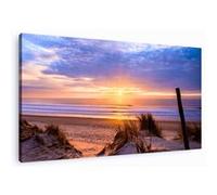 Tableau sur toile Plage de Saint Trojan 65x97 cm CEANOTHE Décoration Murale Art Décoratif Muraux Peinture Imprimée en HD Salon Chambre Bureau Fabriqué en France Violet G
