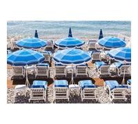 Tableau sur toile plage Niçoise 30x45 cm CEANOTHE Décoration Murale Art Décoratif Muraux Peinture Imprimée en HD Salon Chambre Bureau Fabriqué en France Bleu G