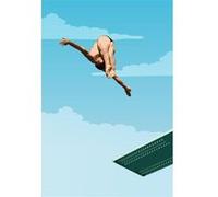 Tableau sur toile plongeon 30x45 cm CEANOTHE Décoration Murale Art Décoratif Muraux Peinture Imprimée en HD Salon Chambre Bureau Fabriqué en France Bleu G