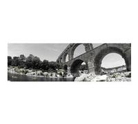Tableau sur toile pont du Gard 30x97 cm CEANOTHE Décoration Murale Art Décoratif Muraux Peinture Imprimée en HD Salon Chambre Bureau Fabriqué en France Noir & blanc G