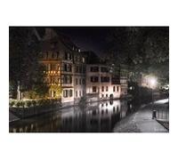 Tableau sur toile quai petite France à Strasbourg 65x97 cm CEANOTHE Décoration Murale Art Décoratif Muraux Peinture Imprimée en HD Salon Chambre Bureau Fabriqué en France Noir G