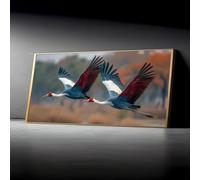 Tableau sur toile représentant d'élégantes grues en vol, affiche photographique d'oiseaux sauvages, décoration nature, œuvre d'art pour la maison, impression de peinture d'animaux (40x80cm/sans cadre)
