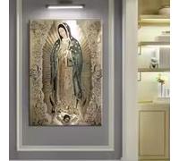 Tableau sur toile représentant Notre-Dame de Guadalupe, décoration murale catholique rétro, image religieuse, La Vierge de Guadalupe, décoration intérieure (75 x 110 cm / Toile tendue sur châssis)