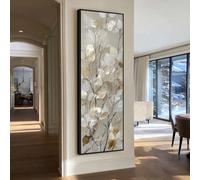 Tableau sur toile représentant un oiseau long et étroit, impression sur toile fine et haute, scène abstraite verticale, décoration pour grand couloir, peinture sur toile (20 x 60 cm/sans cadre)