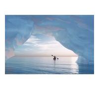 Tableau sur toile seul dans l'artic 65x97 cm CEANOTHE Décoration Murale Art Décoratif Muraux Peinture Imprimée en HD Salon Chambre Bureau Fabriqué en France Bleu G