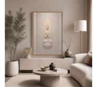 Tableau Sur Toile Statue Mythologique Orientale, Décoration Murale Colonne En Marbre Simple Crème, Affiche Impression Artistique Moderne 30X40Cm, Sans Cadre, Idéal Pour Décoration Salon Bureau