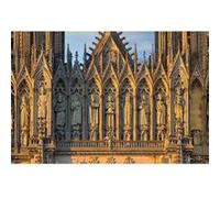 Tableau sur toile statut cathédrale de Reims 45x65 cm CEANOTHE Décoration Murale Art Décoratif Muraux Peinture Imprimée en HD Salon Chambre Bureau Fabriqué en France Jaune G
