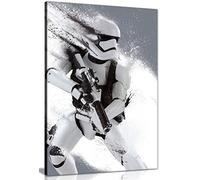 Tableau sur toile, Stormtrooper de Star Wars en noir et blanc, format portrait, art mural imprimé, Noir , A0 91x61cm (36x24in)