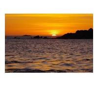 Tableau sur toile sunset Chausez 65x97 cm CEANOTHE Décoration Murale Art Décoratif Muraux Peinture Imprimée en HD Salon Chambre Bureau Fabriqué en France Orange G