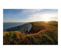 Tableau sur toile sunset falaise Friville-Escarbotin 65x97 cm CEANOTHE Décoration Murale Art Décoratif Muraux Peinture Imprimée en HD Salon Chambre Bureau Fabriqué en France Jaune G