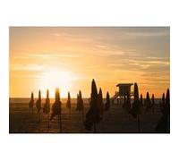 Tableau sur toile sunset plage de Normandie 65x97 cm CEANOTHE Décoration Murale Art Décoratif Muraux Peinture Imprimée en HD Salon Chambre Bureau Fabriqué en France Jaune G