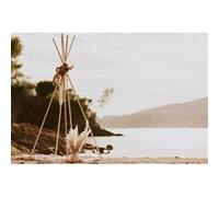 Tableau sur toile tipi pampa 45x65 cm CEANOTHE Décoration Murale Art Décoratif Muraux Peinture Imprimée en HD Salon Chambre Bureau Fabriqué en France Beige G