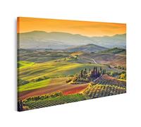 Tableau sur toile Toscane Paysage Alba Ferme Toscane Vigneto Collines Peintures Impressions Art Décoration Murale Poster Mural