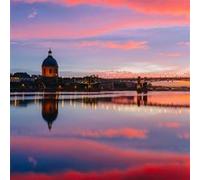 Tableau sur toile Toulouse la ville rose 45x45 cm CEANOTHE Décoration Murale Art Décoratif Muraux Peinture Imprimée en HD Salon Chambre Bureau Fabriqué en France Violet G