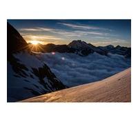 Tableau sur toile Vignemale sunset 65x97 cm CEANOTHE Décoration Murale Art Décoratif Muraux Peinture Imprimée en HD Salon Chambre Bureau Fabriqué en France Jaune G