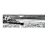 Tableau sur toile villa Belza Biarritz 30x97 cm CEANOTHE Décoration Murale Art Décoratif Muraux Peinture Imprimée en HD Salon Chambre Bureau Fabriqué en France Noir & blanc G
