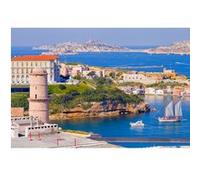 Tableau sur toile voilier arrivant à Marseille 65x97 cm CEANOTHE Décoration Murale Art Décoratif Muraux Peinture Imprimée en HD Salon Chambre Bureau Fabriqué en France Multicolore G